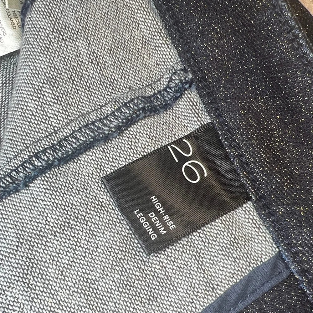 Pilcro high rise denim sparkly fabric denim leggings size 26